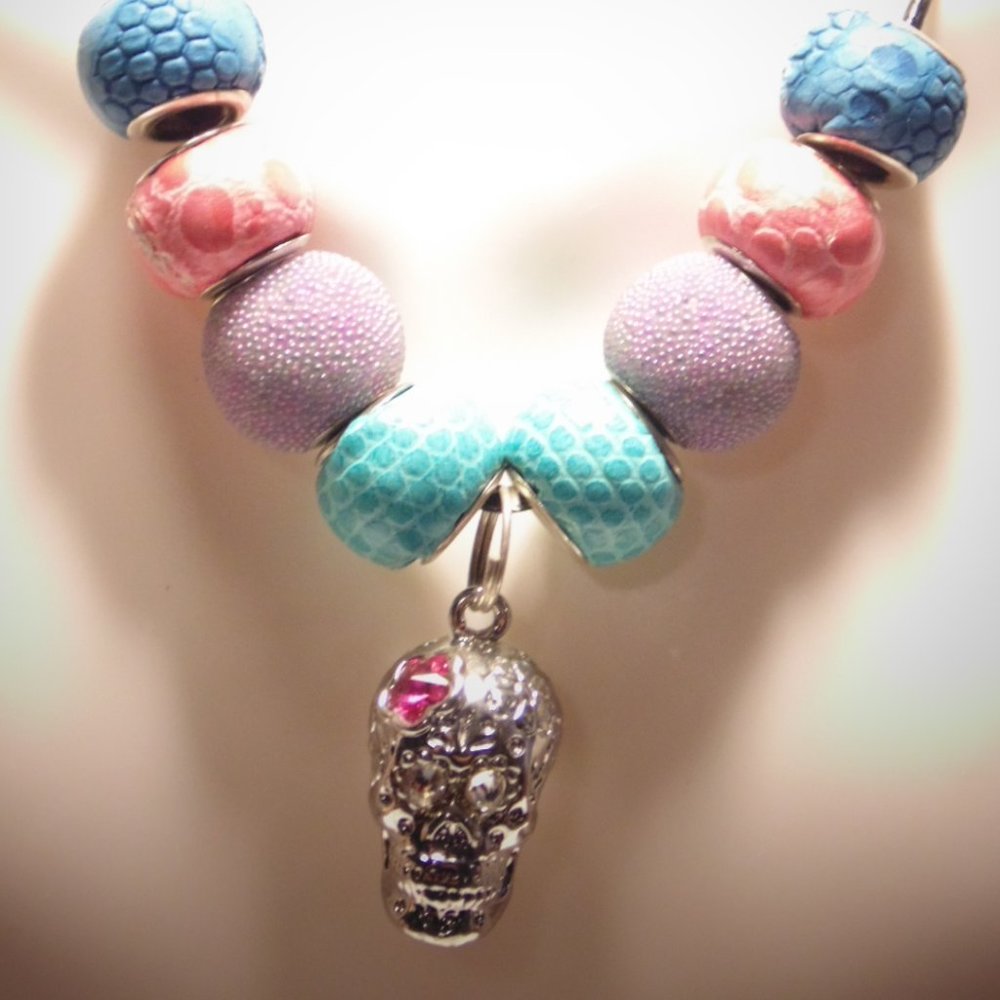 Swarovski Crystal Sugar Skull Necklace